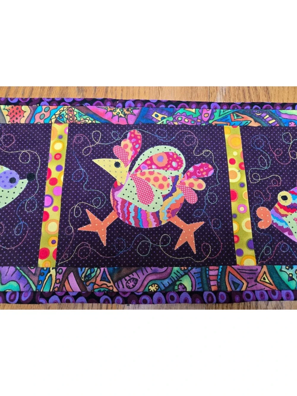 Vtg Handmade Quilted Table Runner Hot Plate Mat 26